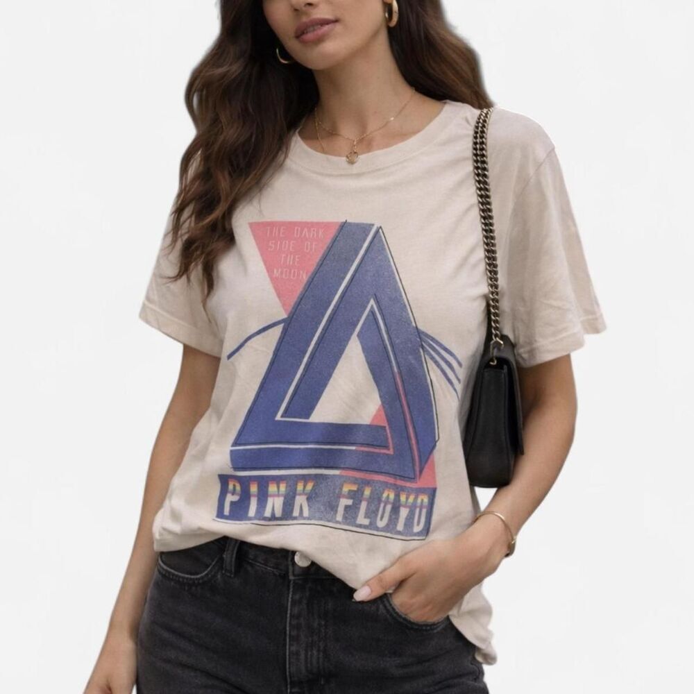 Elizabeth & James Pink Floyd Dark Side Graphic Tee Size L Rock Vintage Band Tee